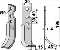 Fräsmesser 196x30mm, rechts