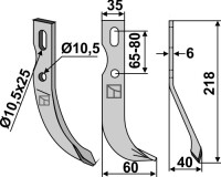 Universal Fräsmesser 218x35mm, rechts
