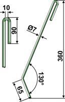 Striegelzinken Ø7mm, rechts 2
