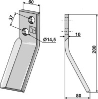 Rotorzinken 200x60mm, rechts