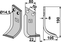 Fräsmesser 190x80mm, rechts 2