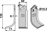 Fräsmesser 135x60mm, links gallery 3_2nd