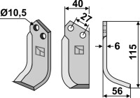 Fräsmesser 115x40mm, rechts