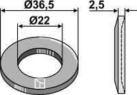 Unterlegscheibe Ø36,5x2,5xØ22