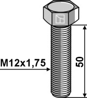 Sechskantschraube M12x1,75x450 ohne Mutter - Verzinkt