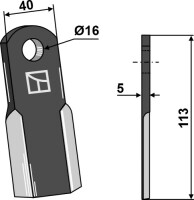 Gerades Messer 113x40mm 2