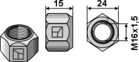 Ganzmetallmutter mit Klemmteil M16 - DIN980 verz. 10.9 2