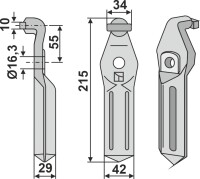 Rotorzinken 215x42mm