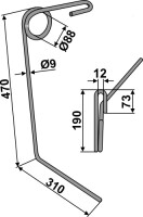 Striegelzinken Ø9mm - links 2