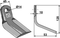 Y-Messer 120x40mm 2