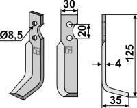 Fräsmesser 125x30mm, rechts