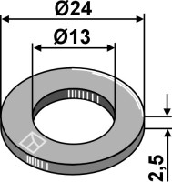 Unterlegscheibe-Aluminium Ø24x2,5xØ13 2