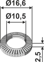 Scheibe Ø16,6x2,5xØ10,5 2