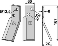 Rotorzinken 167x60mm, rechts
