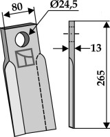 Gerades Messer 265x80mm 2
