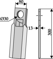 Gerades Messer 300x80mm 2