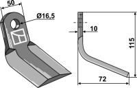 Y-Messer 115x50mm 2