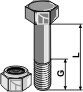 Sechskantschraube M14x2x130 mit Sicherungsmutter