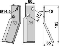 Rotorzinken 195x60mm, rechts