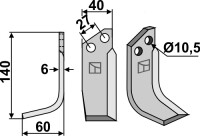 Fräsmesser 140x40mm, links 2