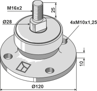 Lager mit Gewinde M16 2