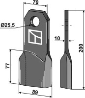 Mulchmesser 200x70mm, linke Ausführung 2