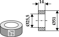 Scheibe Ø51x14xØ25,5 2
