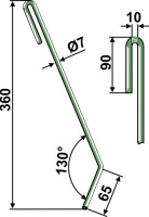 Striegelzinken Ø7mm, links 2