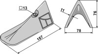 Grubberschar 187mm 2