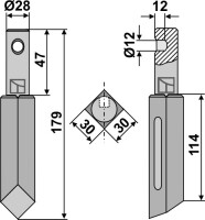 Rotorzinken 179mm 2