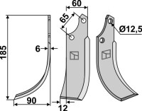 Fräsmesser 185x60mm, links 2
