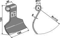 Mittelschlegel 124x40mm 2
