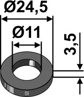 Scheibe Ø24,5x3,5xØ11 2