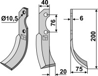 Fräsmesser 200x40mm, rechts 2