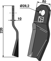 Mulchmesser 220x80mm, rechte Ausführung 2