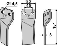 Rotorzinken 181x80mm, rechts 2