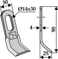 Y-Messer 90x30mm