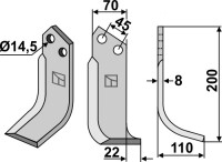 Fräsmesser 200x70mm, rechts 2
