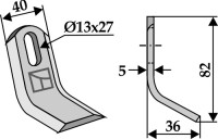 Y-Messer 82x40mm 2