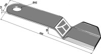 Messer 650x100mm - linke Ausführung 2