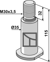 Welle mit Gewinde M30x3,5 2