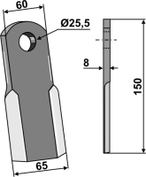 Gerades Messer 150x60mm - Neues Modell 2