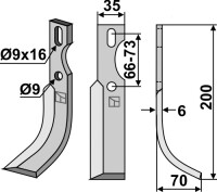 Universal Fräsmesser 200x35mm, rechts