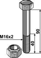Sechskantschraube M16x2x90 mit Sicherungsmutter