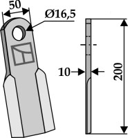 Gerades Messer 200x50mm 2