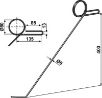 Torsionstriegelzinken - links 2