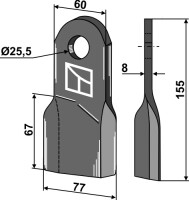 Schlegelmesser 155x60mm, links gallery 12_2nd