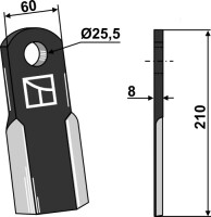 Gerades Messer 210x60mm 2