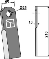 Gerades Messer 210x60mm 2