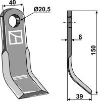 Y-Messer 150x40mm 2